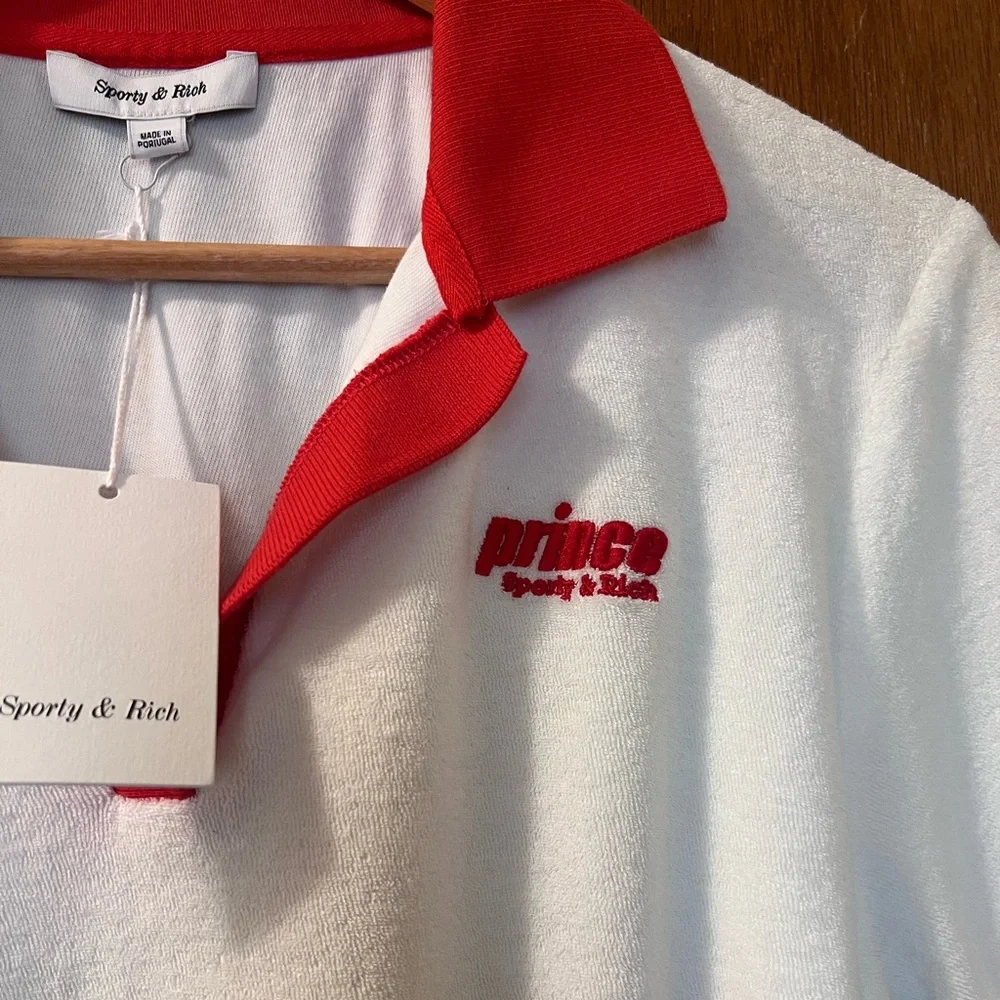 Sporty & Rich X Prince Sporty Terry Cotton Polo Sz M - Picture 13 of 13